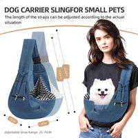 Adjustable Dog Sling Carrier with Pocket - Blue - image 2
