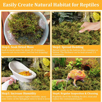 14OZ Natural Sphagnum Moss for Reptile Terrarium Substrate Bedding – Daily Care for Reptiles And Amphibians - 1.3LB - image 4