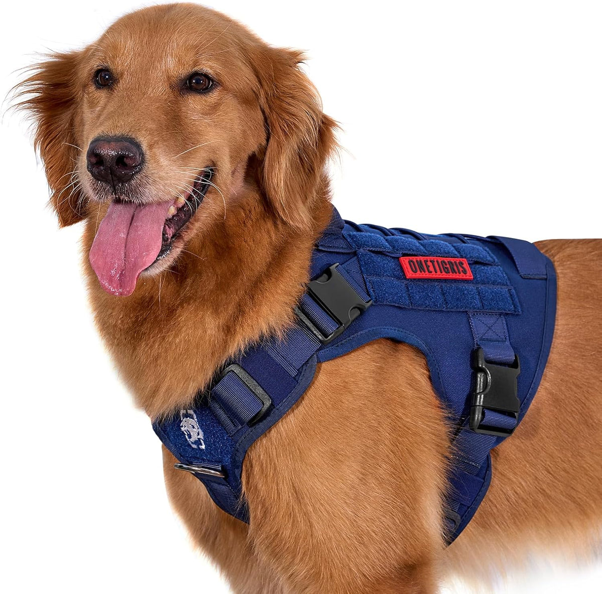 OneTigris Tactical Dog Harness No-Pull Service Vest for Medium Large - X-Large / Blue