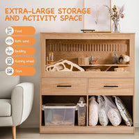 MEWOOFUN Large Hamster Cage, Hamster Cage and Habitats with Drawers and Storage Cabinet, Openable Top, Three-Sided Visibility and Four-Sided Ventilation, 39.4" L x 19.7" W x 41.7" H