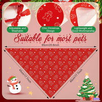 Chunful 100 Pcs Fall Dog Bandanas Bulk Maple Leaf Print Autumn Pet - Red white / 25.6 x 17.7 x 17.7" - image 3