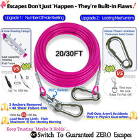Dog Tie Out Cable and Stake for Camping, 360°Swivel Dog Run - dog stake violet+30ft/200lbs - image 2