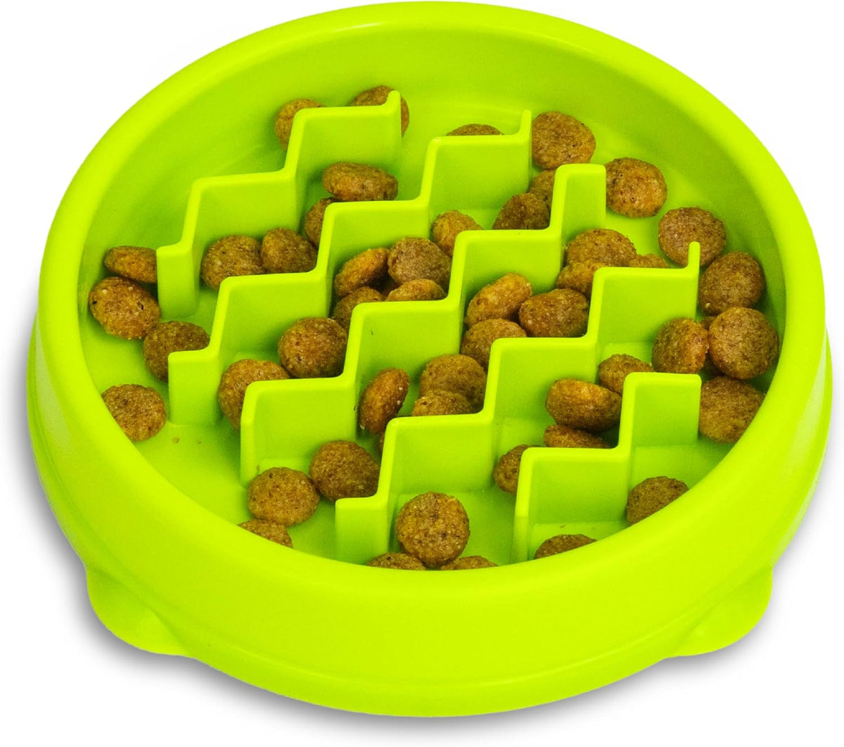 Catstages Kitty Slow Feeder Bowl for Cats & Kittens, 3/4 Cup - Slow Feeder - Green