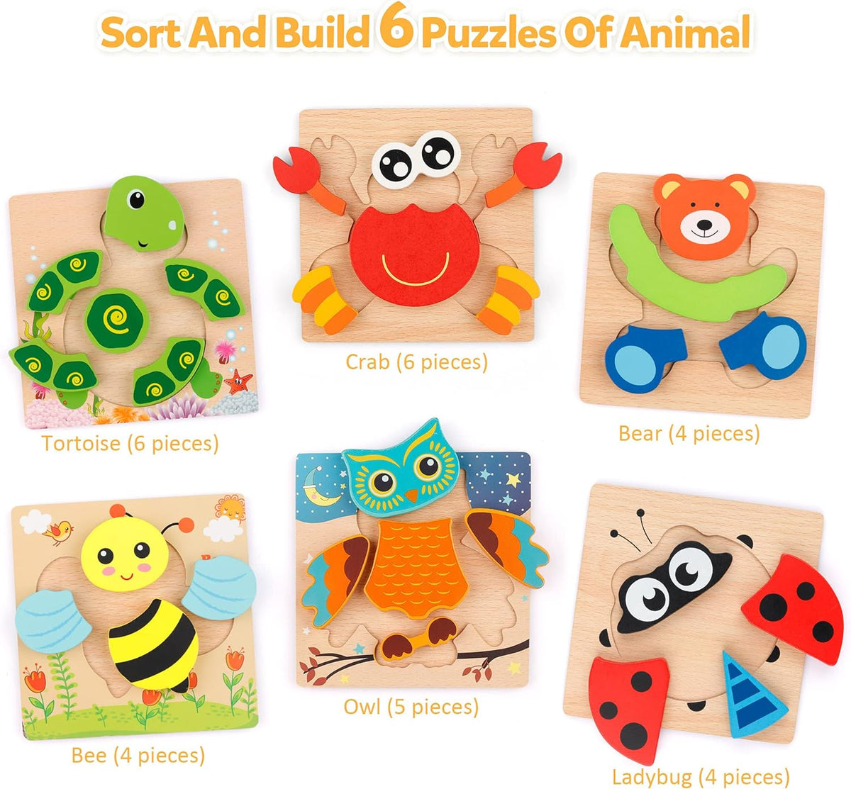Coogam Wooden Jigsaw Puzzle Set - image 2