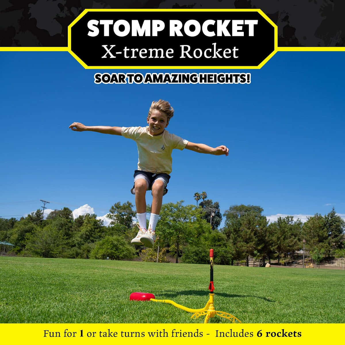 Stomp Rocket X-Treme launcher with adjustable stand and six rockets - view 3
