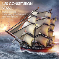 CubicFun Titanic 3D Model Ship Puzzle with LED Lights - USS Constitution | 1:188 - image 2