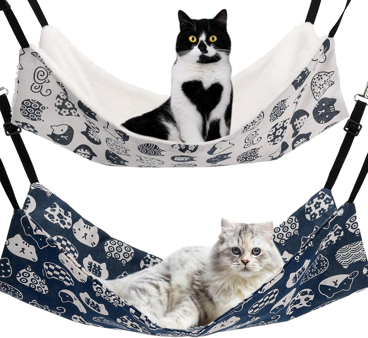 Cat Hammock for Cage Hanging Reversible 2Pack - CAT / L