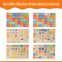 ABC Wooden Building Blocks for Toddlers 1-3 Large - 40 abc blocks tray - image 2