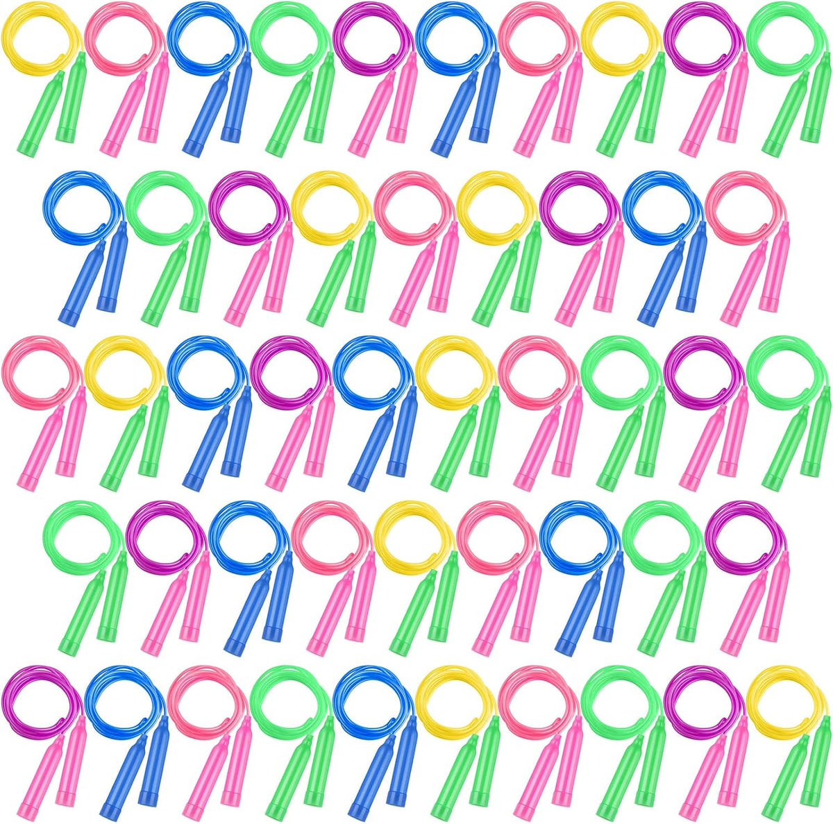 Elcoho kids jump rope set, 36 colorful adjustable skipping ropes with plastic handles - view 2