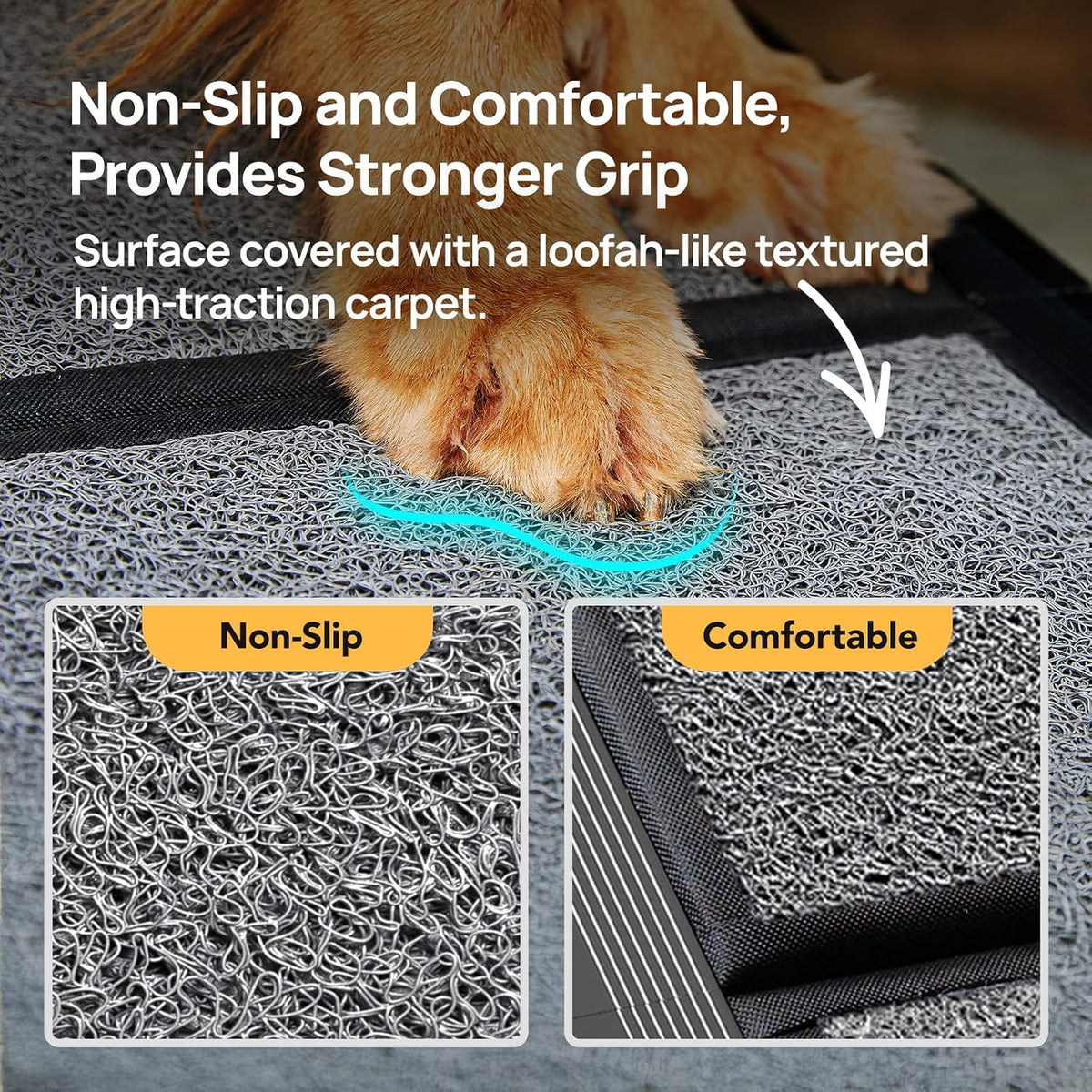 Dog Ramp for Cars, 71" L × 17.2" W, Extra-Long Foldable – Essentials for Dogs - 71" L x 17.2" W with Dog Pattern Upgraded - image 3