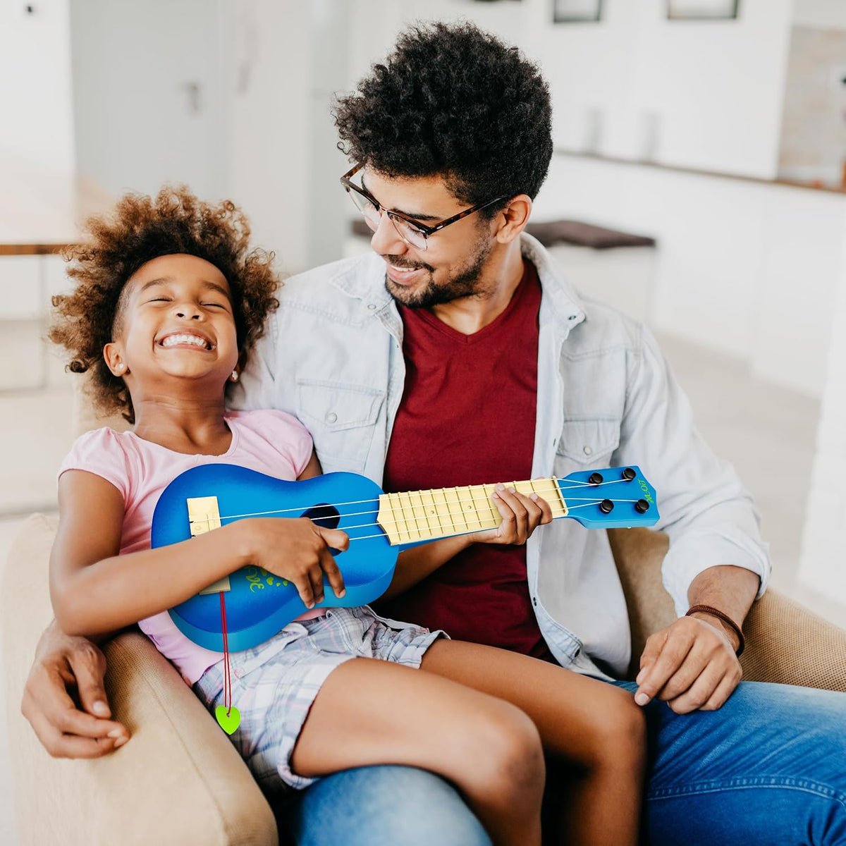 YEZI Toy Classical Ukulele Guitar Musical Instrument for Boys Girls – Fun for Kids & Family - Blue - image 2