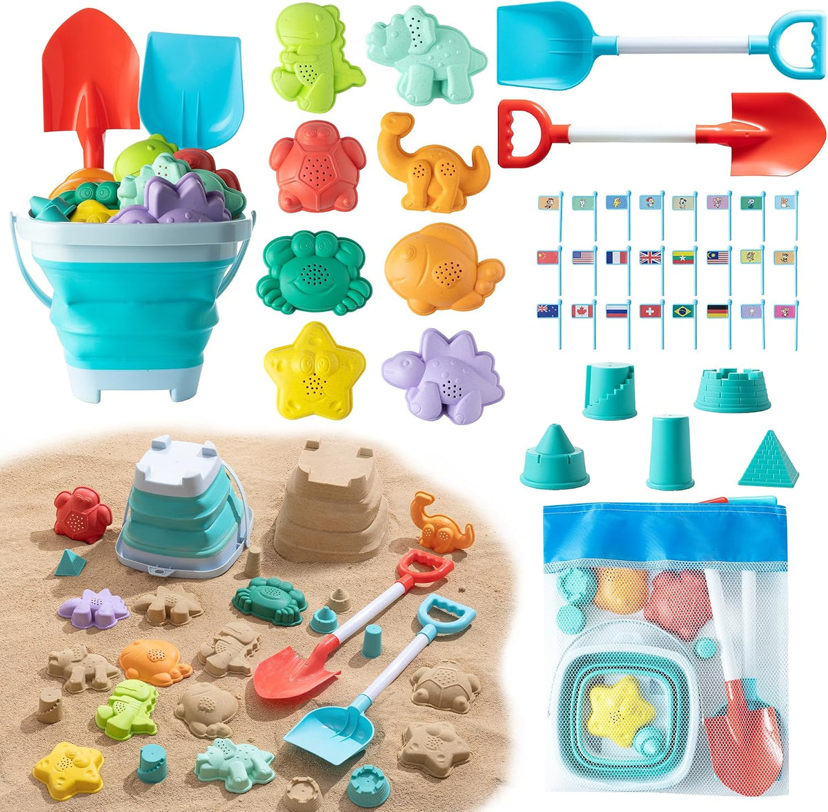 Sawaruita Beach Toys 12 PCS - Beach Toy Set