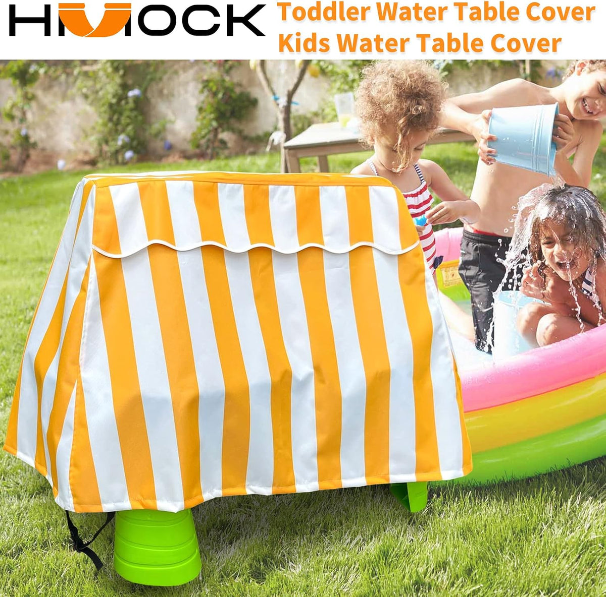 Kids Water Table Cover Fit Rain Showers Splash Pond Water Table - Yellow - image 2
