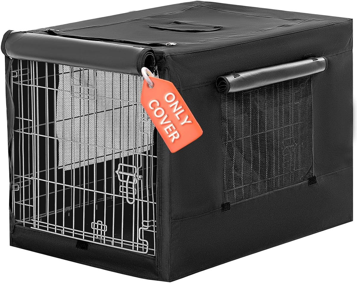 PETSFIT Dog Kennel Cover for Wire Dog Crate, Single Door - 42.5"L x 28.0"W x 30.0"H / Black(single door)