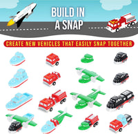 Popular Playthings Micro Mix or Match Vehicles Deluxe 1 magnetic set with 27 pieces - view 2