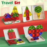 42PCS Mini Magnetic Tiles Travel Set with Iron Storage Box - Travel - image 3