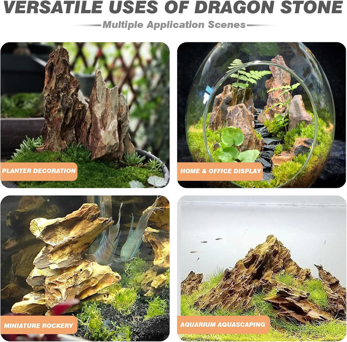 Aquarium Rock Dragon Stones 5lb Natural Rock for Fish Tank - 10LB(2-6 inches) - image 4