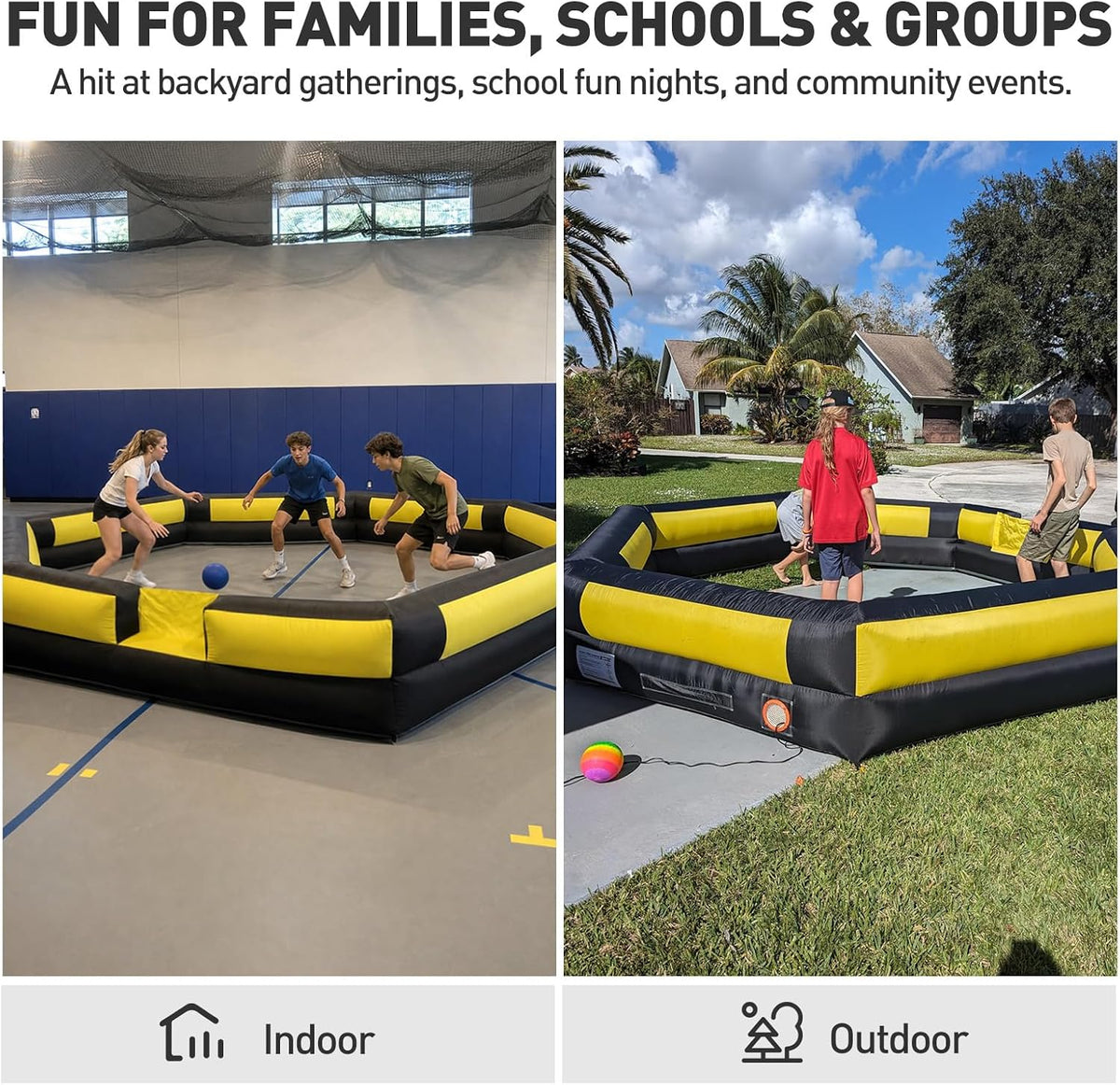 WARSUN 15 ft inflatable gaga ball pit with notched entry and built-in blower - view 15
