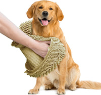 Muddy Mat Doggy Dryer, Highly Absorbent Microfiber Washable Dog Shammy Quick Drying Towel Absorber - 13"x31" / Beige