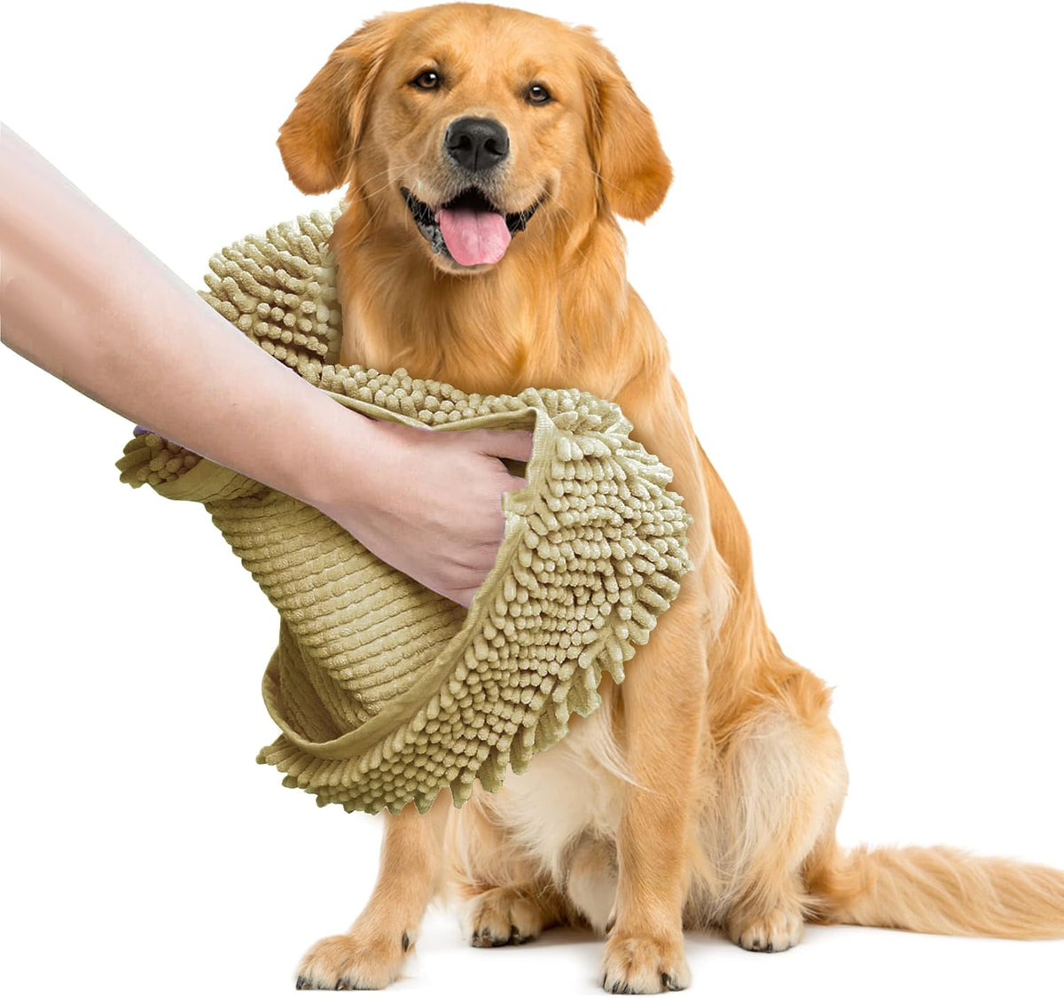 Muddy Mat Doggy Dryer, Highly Absorbent Microfiber Washable Dog Shammy Quick Drying Towel Absorber - 13"x31" / Beige
