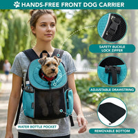 PetAmi Dog Carrier Backpack, Hands Free Front Pet Carrier - Teal Blue / 15.5"L x 9.0"W x 15.5"H - image 3