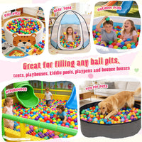 Vanland Ball Pit Balls, Plastic Playpen Balls for Babies Toddlers and Kids – Fun for Kids & Family - Bright colors / 200 Balls - image 3