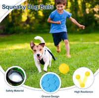2 Pack Indestructible Squeaky Dog Balls for Aggressive Chewers - Blue+Yellow - image 3