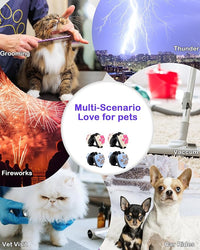 Calming Earmuffs for Cats and Small Dogs - for Anxiety Relief - Noise Canceling for Fireworks, Thunderstorms, Pet Grooming & Force Drying - Dog Ear Muffs Noise Protection (White, Medium)