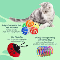 WiseChoice 15-in-1 Cat Toys, Rechargeable Dot Chase Light, Cat Spring Toy, Ball Toys with Bell and Plush Toy, Perfect for Solo or Interactive Gifts for Cats Kitten