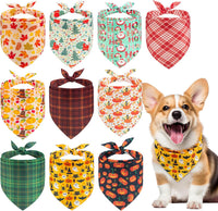 PAWCHIE Holiday Dog Bandanas 10 Packs - Holiday Style 2(10 Pcs)