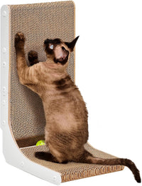 EHEYCIGA Cardboard Cat Scratcher for Indoor Cats - White / 11.4x9.75x19