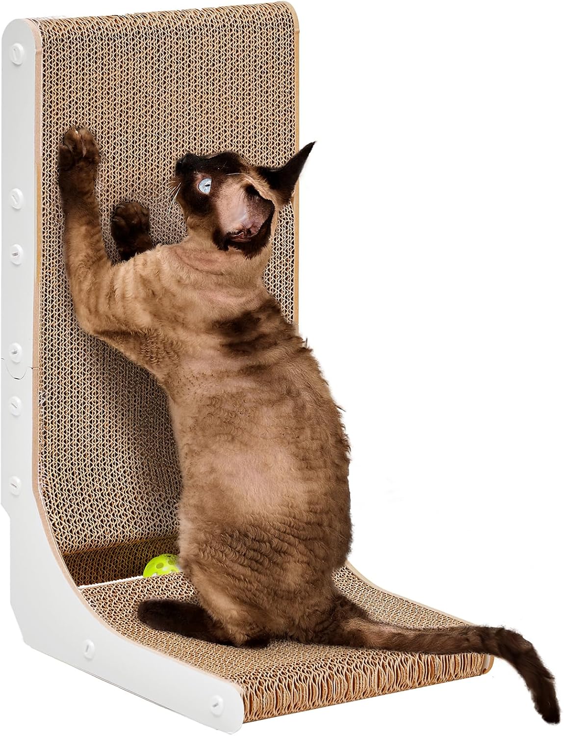 EHEYCIGA Cardboard Cat Scratcher for Indoor Cats - White / 11.4x9.75x19