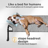 Veehoo Original Elevated Dog Bed - Outdoor Raised Dog Cot, One-Sided Raised Headboard Cooling Pet Bed, Non-Slip & Breathable, L, CWC2417A