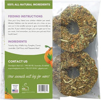 Grandpa's Best Whisker Nibblers Pumpkin Carrot Treats for Rabbits, Guinea Pigs and Small Animals