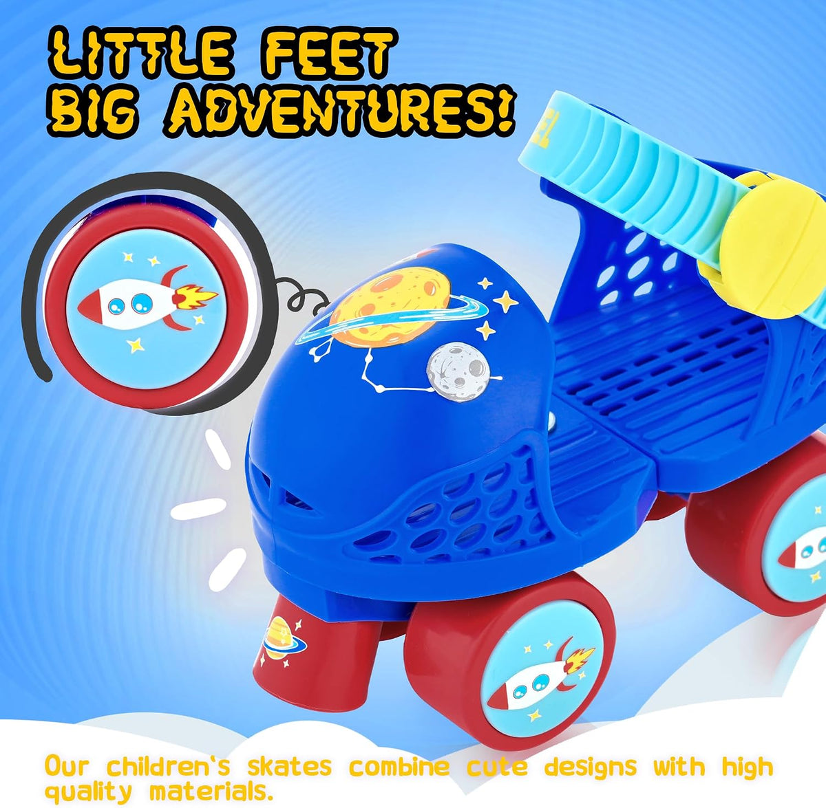 SULIFEEL Kids Adjustable Quad Roller Skates for Girls and Boys – Fun for Kids & Family - Space Blue - image 3