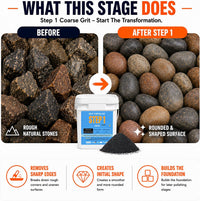 KomeStone 6 lb rock tumbler grit and polish refill kit in 4 bottles - view 15