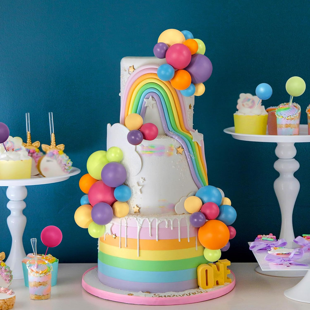 RASSLISA ball cake toppers, 56 plastic pearl balls in three sizes for cake decorating - view 13