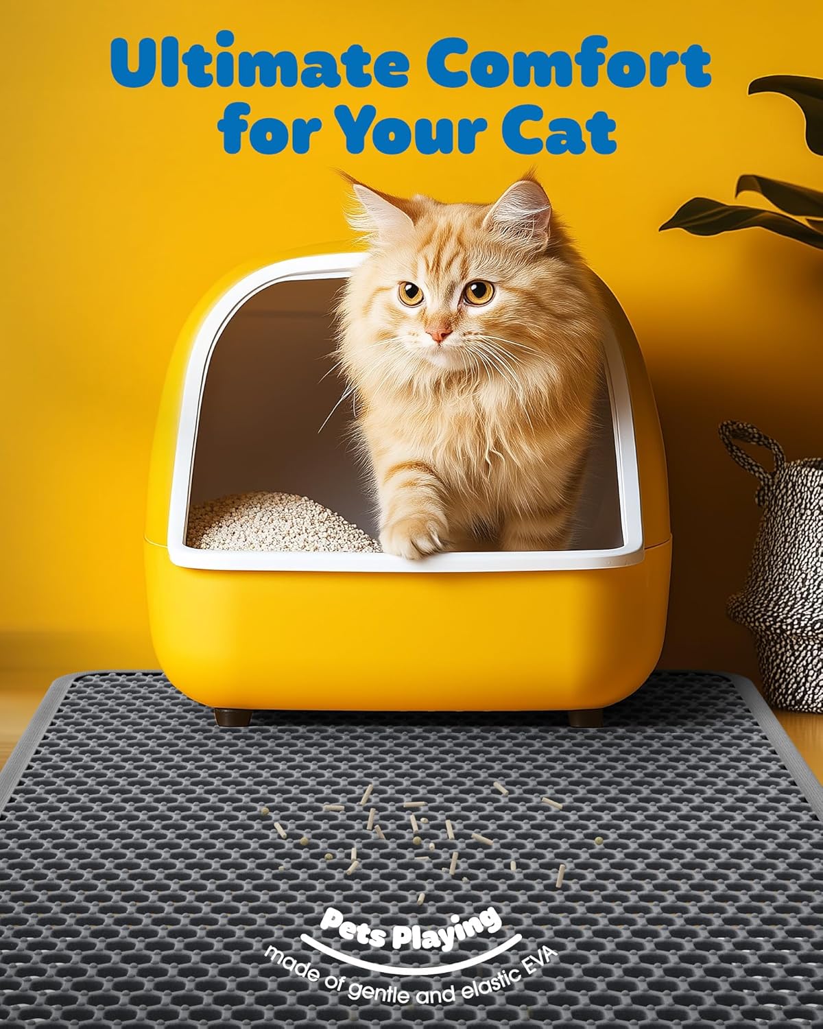 Powools Ultra-Large Cat Litter Mat, 27'' x 19", Double-Layer - 27'' x 19'' - 1 Pack / Grey - image 3