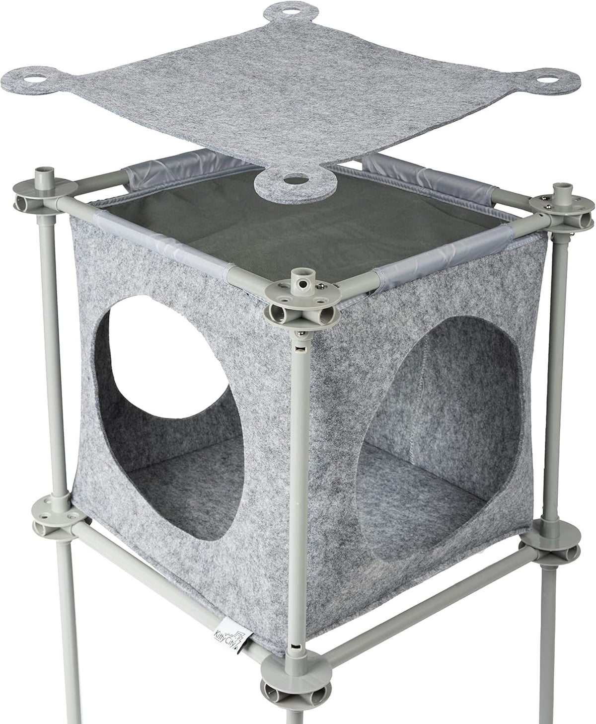 Kitty City Outdoor Catio Furniture & Play Kits for Cats - Felt Cube House