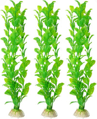 SunGrow Plastic Aquarium Plant Set, Resin Aquarium Decor - Natural Green / 3 pcs