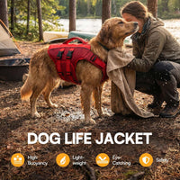 Dog Life Jacket Medium,Ripstop Dog Flotation Vest for Medium Dogs – Essentials for Dogs - Medium / Red - image 2