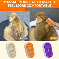 4 in 1 Cat Steam Brush for Shedding, Rechargeable Pet Steam Groomer Brush, Massage, Cleaning, Shedding & Combing Multifunctional Hair Removal Comb for Cats Dogs (Cream color)