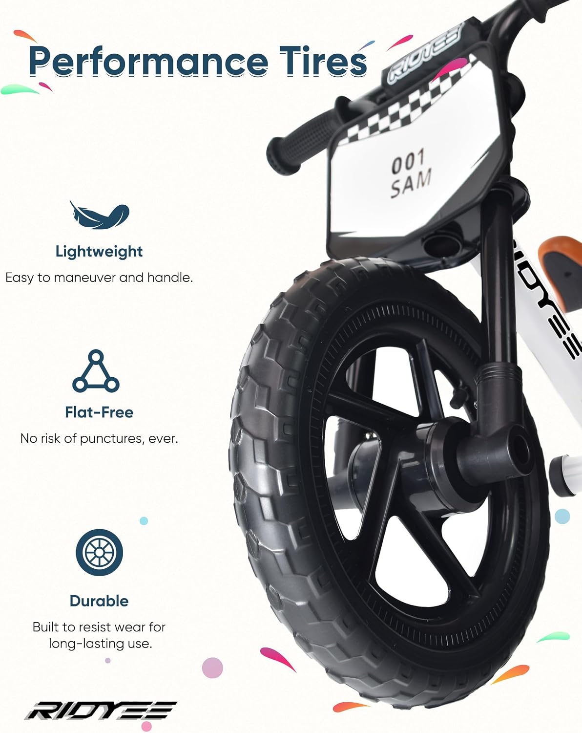 RIDYEE Toddler Balance Bike 2 Year Old - White - image 4