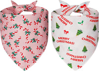 Halloween Dog Bandanas Large 2PCS - pink red-christmas / X-Large - image 2