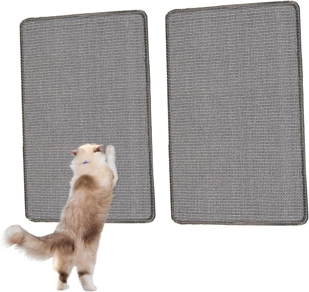 Sisal Cat Scratcher Mat with Sticky Tapes - Gray / 23.6" x 15.7" (2-Pack)