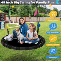 HeyZoo black 40 inch saucer swing with 360 degree swivel for backyard - view 5