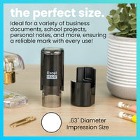 ExcelMark Round Teacher Stamp, RED Ink - HAPPY SUN - image 4