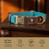 PU Leather Dog Collar for Small Dogs Puppy, Soft Lining, Green S – Essentials for Dogs - Light Blue / XL: Neck 20-27", Width 1¼" - image 4