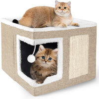 Loyareal Cat Houses for Indoor Cats - S / Khaki