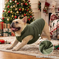 Fleece Lined Dog Jacket for Small Dogs, Winter Dog Coat - Green / Medium - image 4